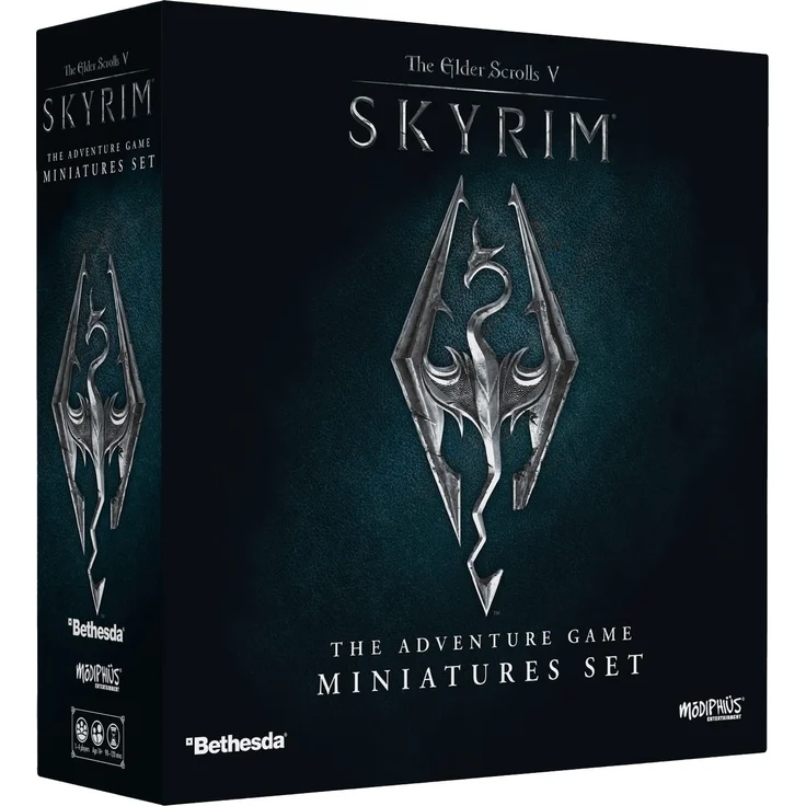 Modiphius The Elder Scrolls: Skyrim – Abenteuer-Brettspiel – Miniaturen-Upgrade-Set | Brettspiel | ab 14 Jahren | 1-4 Spieler | 60-120 Minuten Spieldauer, grau, rot – Bild 1