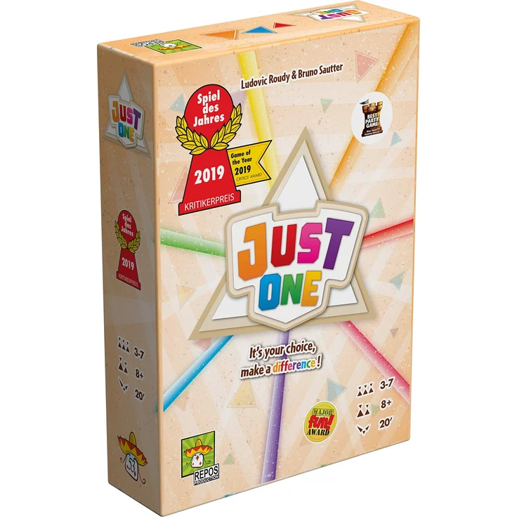 Repos Production , Just One , Party Game , Ages 8+ , 3-7 Players , 20 Minute Playing Time