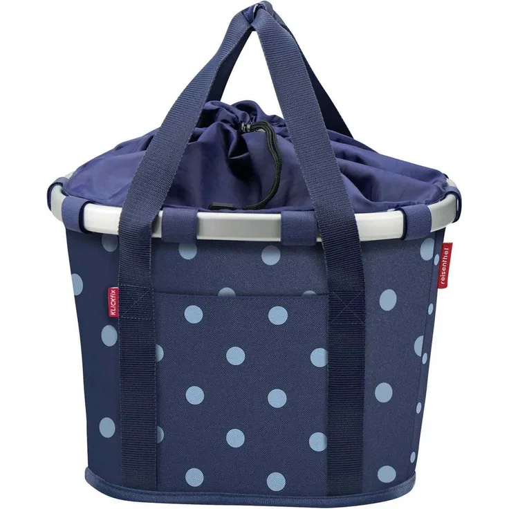 KLICKfix Fahrradkorb BIKEBASKET mixed dots blue