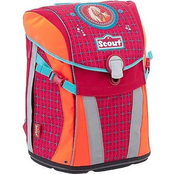 Scout Schulrucksack-Set 4tlg. Sunny - Motiv: Mandala, 39 cm, 19 Liter, 1,2 kg - Farbe: pink,orange, mit reflektierenden Elementen