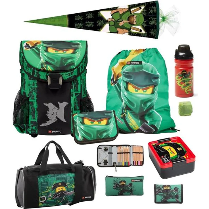 Lego Ninjago Schulranzen Set 10tlg. EASY GOLDEN POWER Ranzen 1. Klasse mit Sporttasche und Schultüte – Bild 2