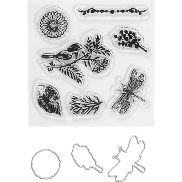 Creativ Company Stempel, Präge und Stanzformen, Tiere Und Blätter 117482