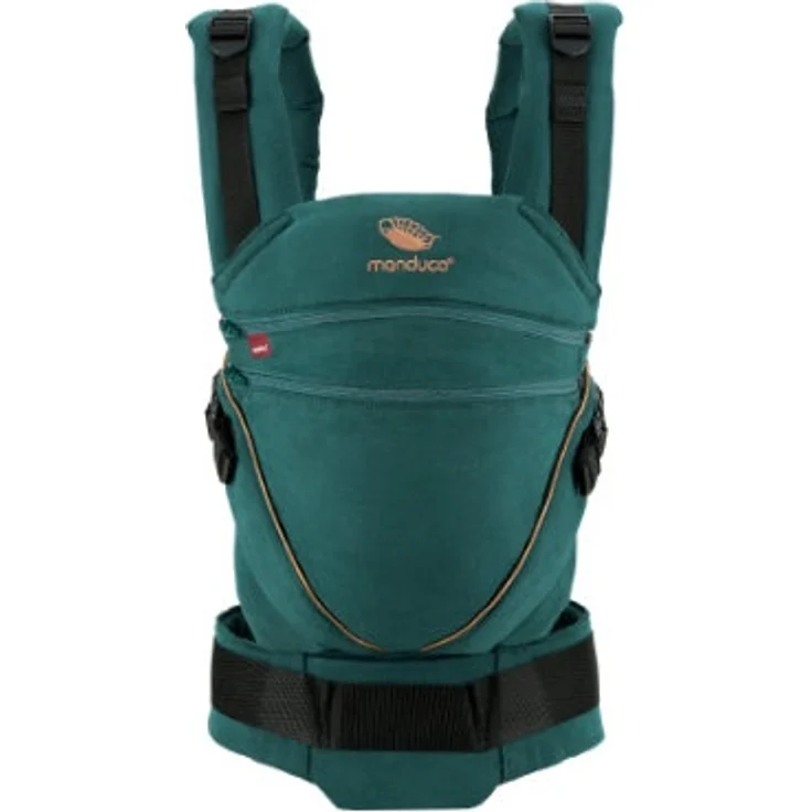 manduca 'XT Cotton' Babytrage Denimteal-Toffee, 3 Tragepositionen – Bild 1