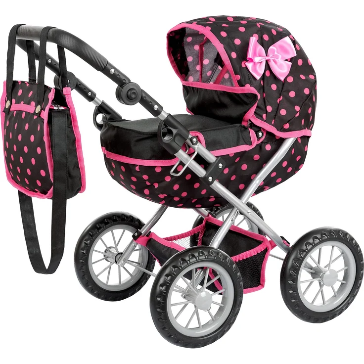 Kinderplay Puppenwagen ab 2 Jahre, Kinderwagen Puppen - Leichte und Stabile Konstruktion, Kinderpuppenwagen ab 3 Jahre, Höhenverstellbar von 33 bis 63 cm, Spielzeug Draussen, KP0261_KP0262 (KP0262R) – Bild 1