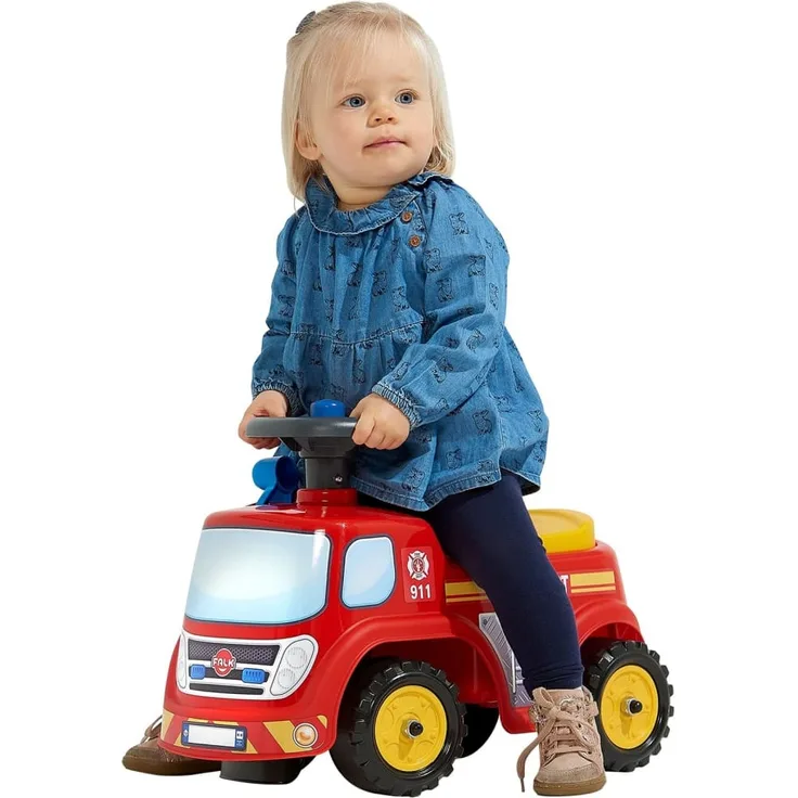 FALK Brandbil ride-on med opbevaringsrum rat og horn (808-000)