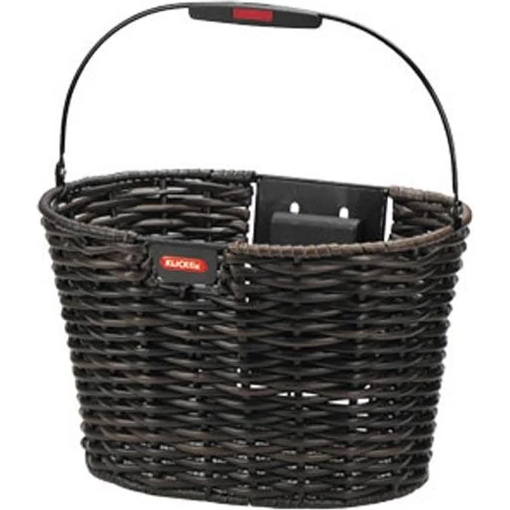Rixen & Kaul KLICKfix Structura oval Korb schwarz-braun Fahrradkorb – Bild 1