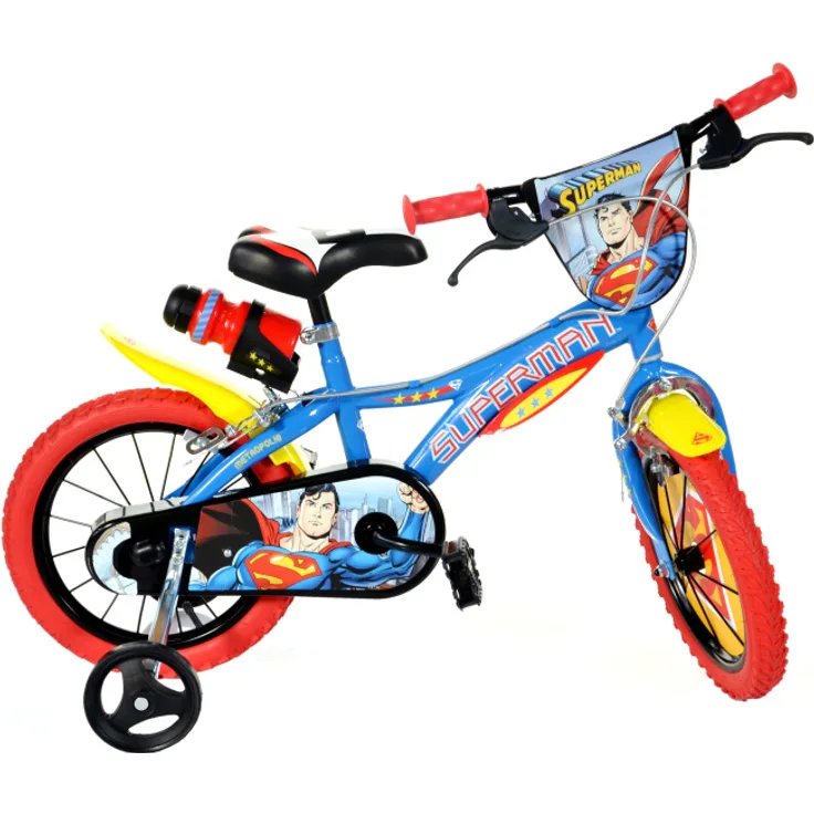 Superman 14 Zoll 24 cm Jungen Felgenbremse Blau/Rot