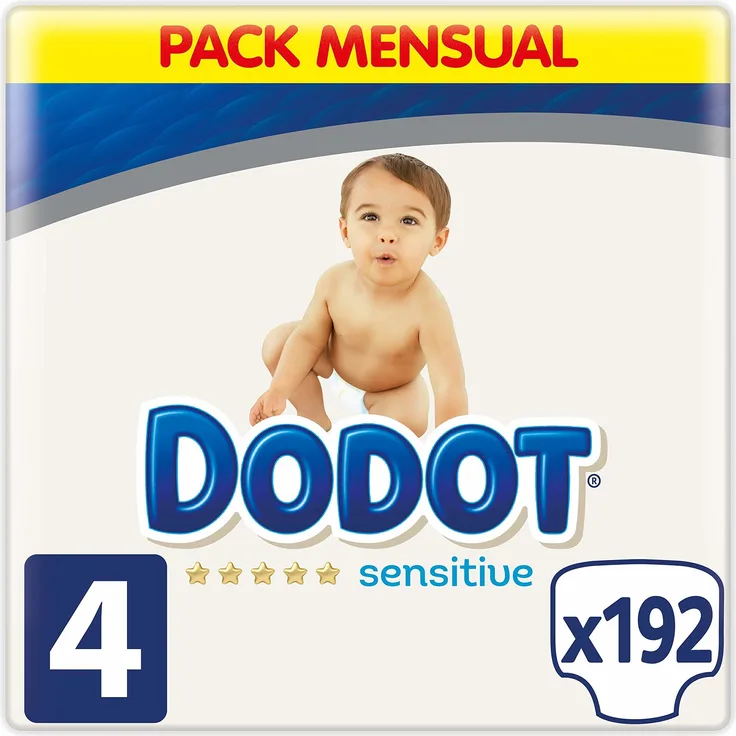 Dodot Sensitive Windeln, Größe 4, 192 Windeln, 9-14 kg