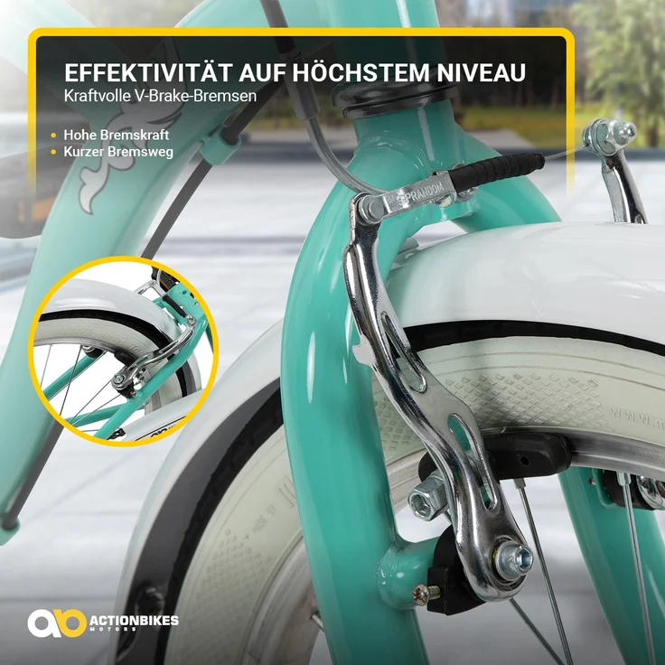 Kinderfahrrad Cruiser 20 Zoll Kinder Fahrrad Rosa Türkis Kinderrad Seitenständer (Türkis) – Bild 7
