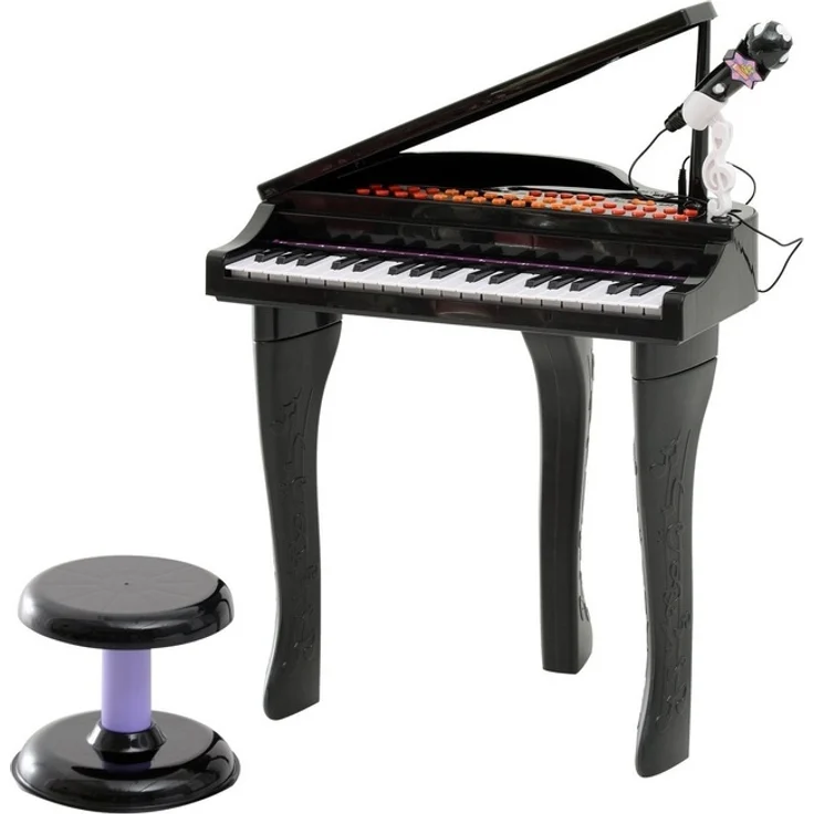 Kinderklavier inklusive Hocker (Farbe: schwarz) - Preisvergleich – Bild 1