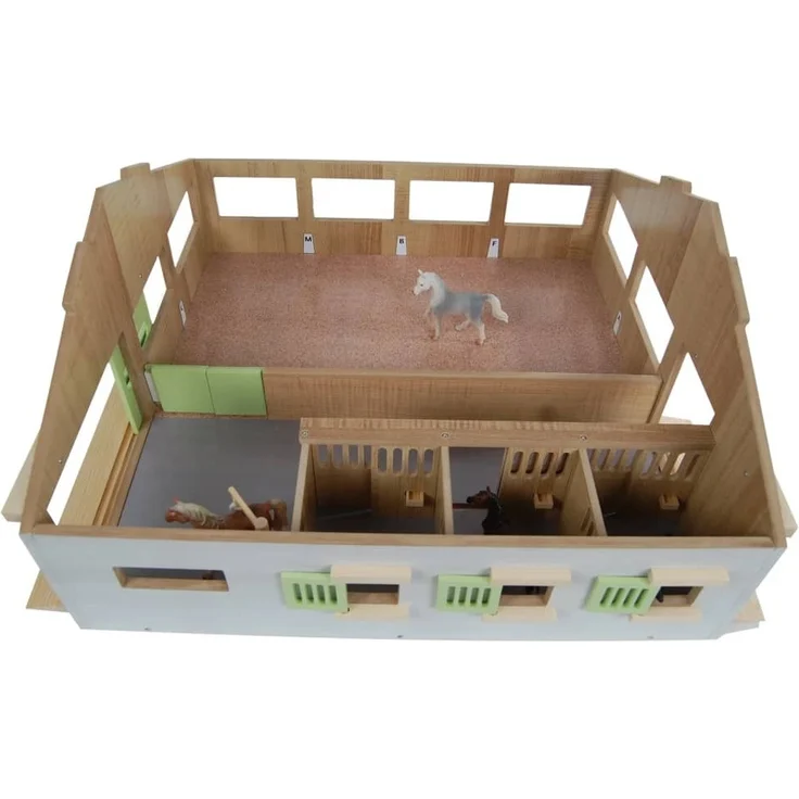 Kids Globe Spielzeug-Pferdestall mit 3 Boxen und Gasse 1:32 – Bild 3