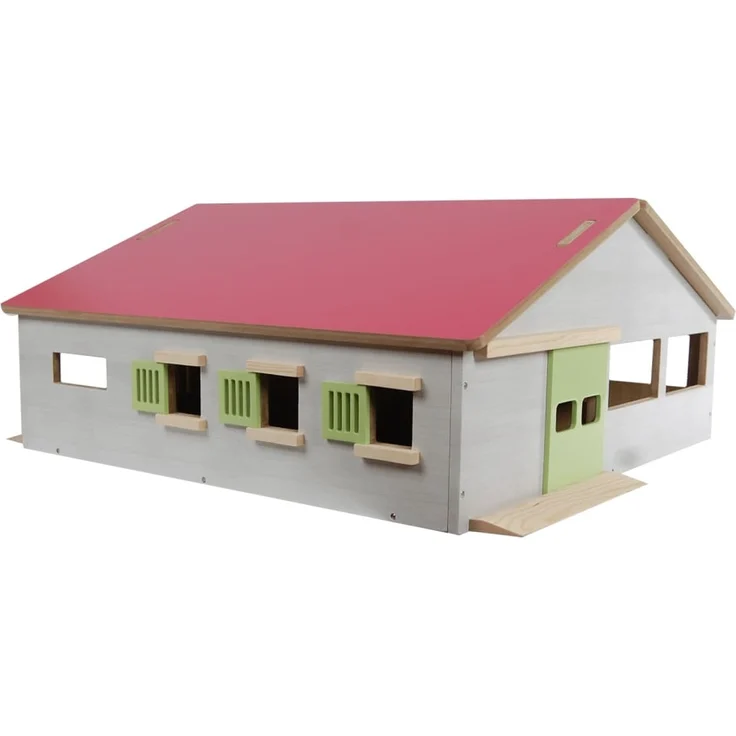 Kids Globe Spielzeug-Pferdestall mit 3 Boxen und Gasse 1:32 – Bild 1