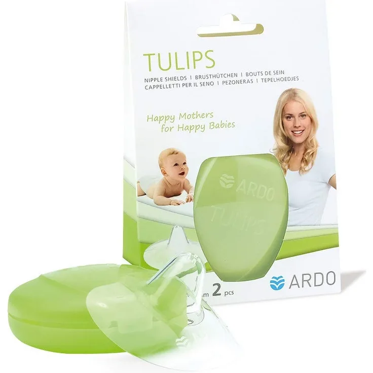 Ardo Tulips Brusthütchen aus Silikon – Größe L – Hauchzartes BPA-freies Stillhütchen für schmerzende Brustwarzen beim Stillen – Erleichtert die Ernährung des Babys mit Muttermilch – 24mm