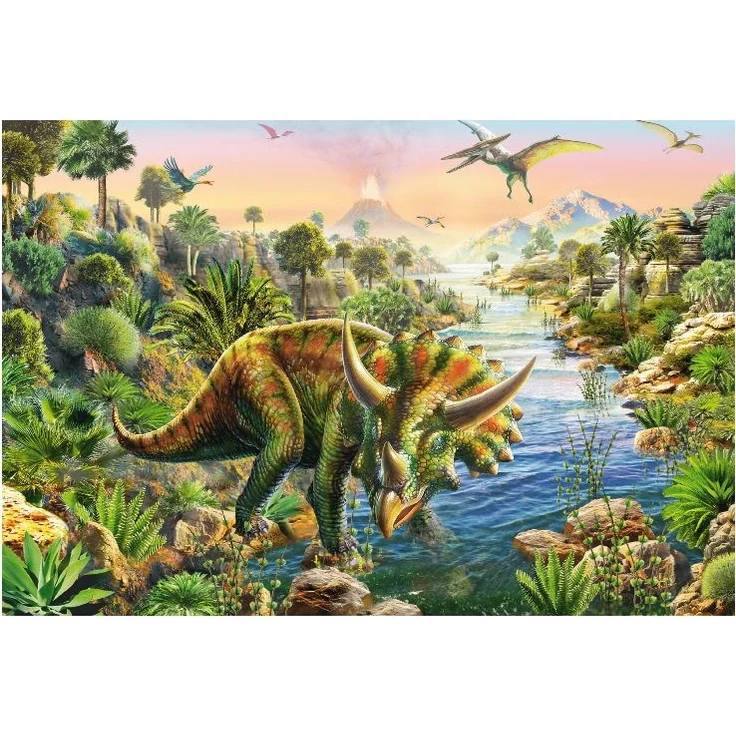 puzzlespiel Dinosauriër 3-in-1 Karton grün 144 Teile – Bild 3
