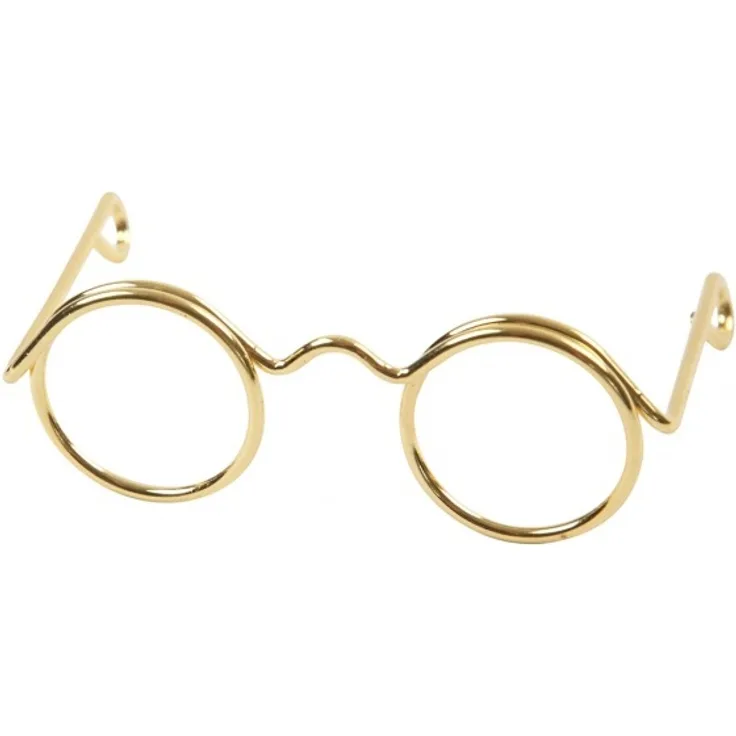 Puppen Brille 35 mm Gold 10 Stück