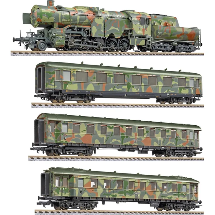 Liliput L 130002 DRB H0 4-tlg. Set,"Truppen-Transp. Militär",3 Perswg. +BR42,Tarn.