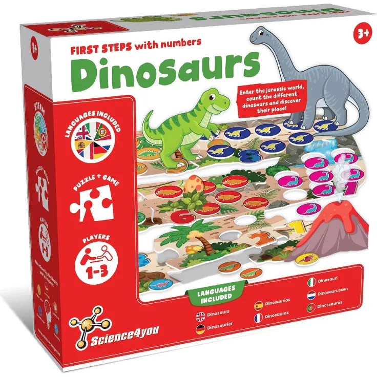 Science4you Puzzle Dinosaurier für Kinder - Lernspiel ab 3 Jahre mit 55 Dinosaurierscheiben Set, Dino - Spiel - Jahren, 3549
