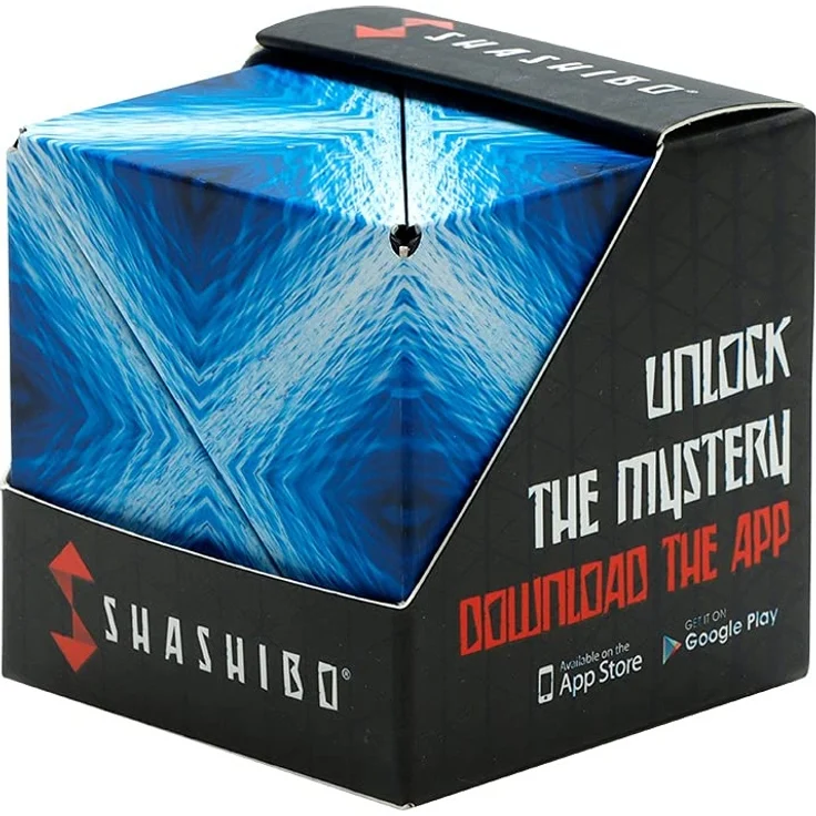 SHASHIBO Formwechsel Zauberwürfel - Preisgekrönt, Patentiert - Anti Stress Spielzeug - 36 Seltenerdmagnete - 3D Infinity Cube - Shashibo Magnetwürfel in Über 70 Formen Verwandelbar (Blue Planet) – Bild 1