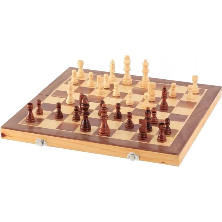Natural Games 'Schachkassette', mit handgeschnitzten Schachfiguren, 40 x 20 x 6 cm, 100% FSC Holz