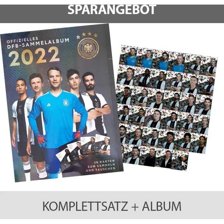 REWE WM 2022 Sammelkarten - 1 Komplettsatz GLITZER + Album