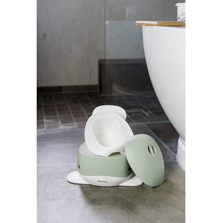 Kindsgut Kinder-Töpfchen, Babytopf WC/Klo, kinderfreundliches Wal-Design und dezente Farben, Toiletten-Training, Pistazie – Bild 3