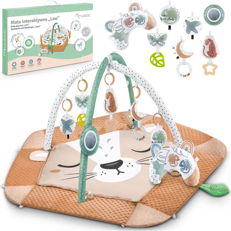 Bildmatte Interaktiv Löwe Kindermatte XXL 5in1 Nukido braun