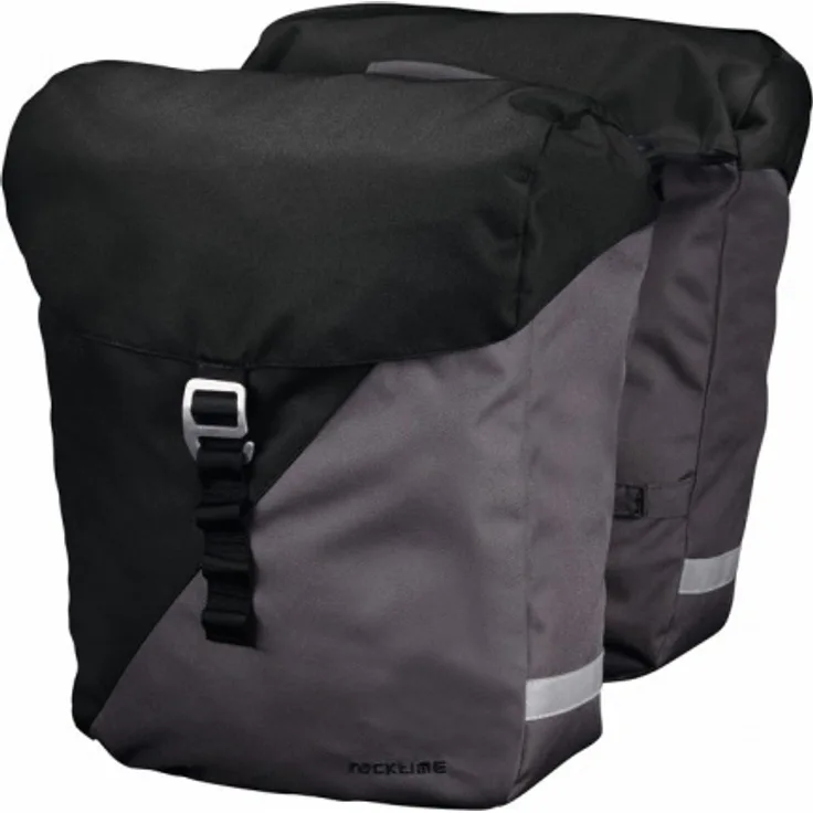 Racktime System Doppeltasche Vida schwarz grau Größe 32x36x14 cm 24 ltr.