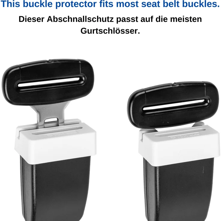 Abschnallschutz fürs Auto, verhindert das Abschnallen während der Fahrt, 2 Pack in weiß, passgenau ohne wackeln für Gurtschlösser mit 5 x 3 cm – Bild 4