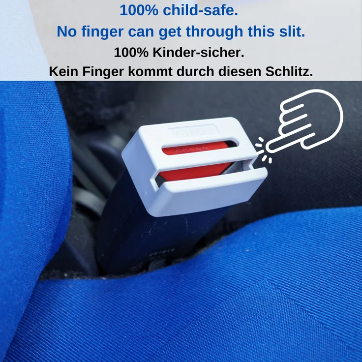 Abschnallschutz fürs Auto, verhindert das Abschnallen während der Fahrt, 2 Pack in weiß, passgenau ohne wackeln für Gurtschlösser mit 5 x 3 cm – Bild 5