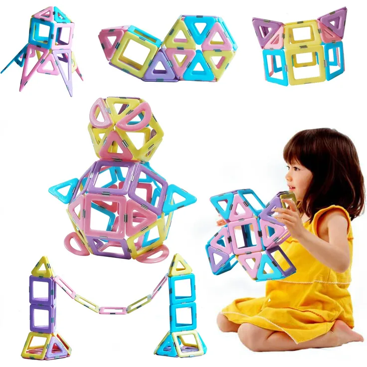 Magblock Magnetische Bausteine 52 Teiles Konstruktion Bauen Blöcke Kinder Pädagogisches Magnetspielzeug Geschenk für ab 3 4 5 6 7 8 Jahre Junge Mädchen
