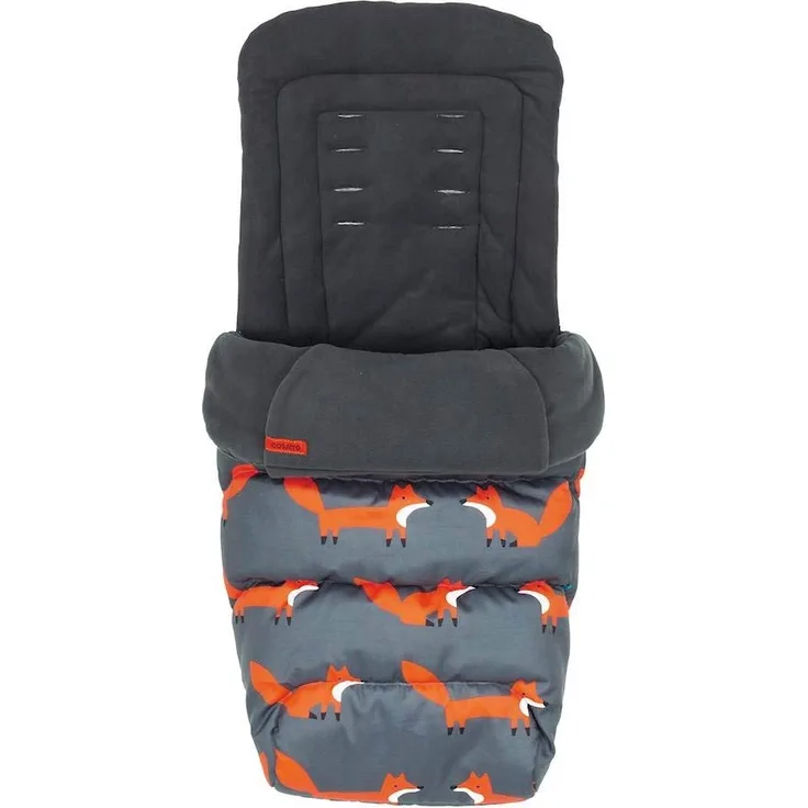 Cosatto Giggle 3/4 Footmuff – Cosy Toes, All Season Luxury Quilted Pushchair Liner, Washable (Charcoal Mister Fox)