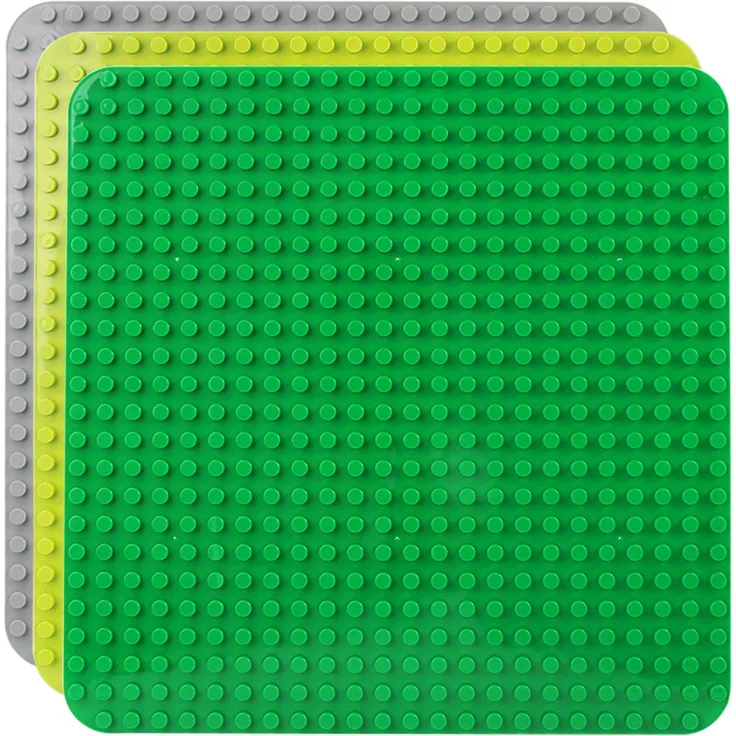 Große Bauplatte Kompatibel mit Duplo Platten,große Grundplatte,38*38cm Platten-Set für Kreatives Spielen, Lernspielzeug (Grün, Grau, Hellgrün)