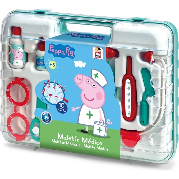 Chicos 87020 Pig Peppa Wutz Medizinischer Spielzeugkoffer Imitation Set für Kinder Inklusive 10 Zubehörteilen +3 Jahre – Bild 1