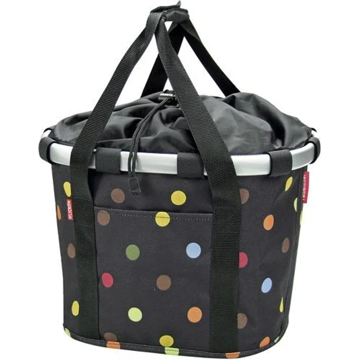 KLICKfix Fahrradkorb Fahrradtasche Bikebasket Reisenthel dots H 28 x L 26 x B 35cm