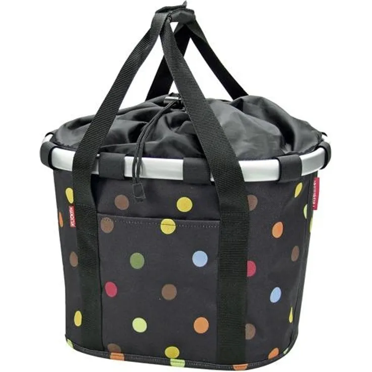 KLICKfix Fahrradkorb Fahrradtasche Bikebasket Reisenthel dots H 28 x L 26 x B 35cm