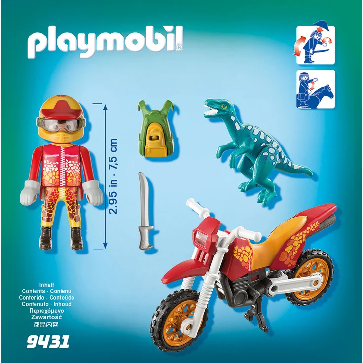 Playmobil 9431 - Motocross-Bike mit Raptor Spiel – Bild 2