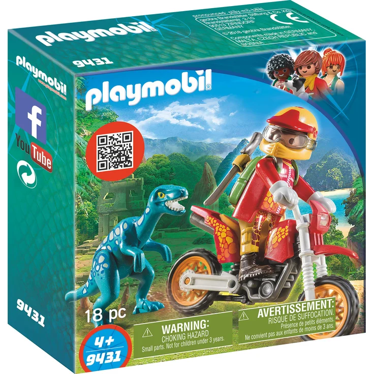 Playmobil 9431 - Motocross-Bike mit Raptor Spiel – Bild 1