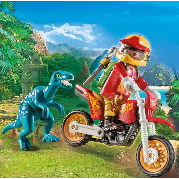 Playmobil 9431 - Motocross-Bike mit Raptor Spiel – Bild 3