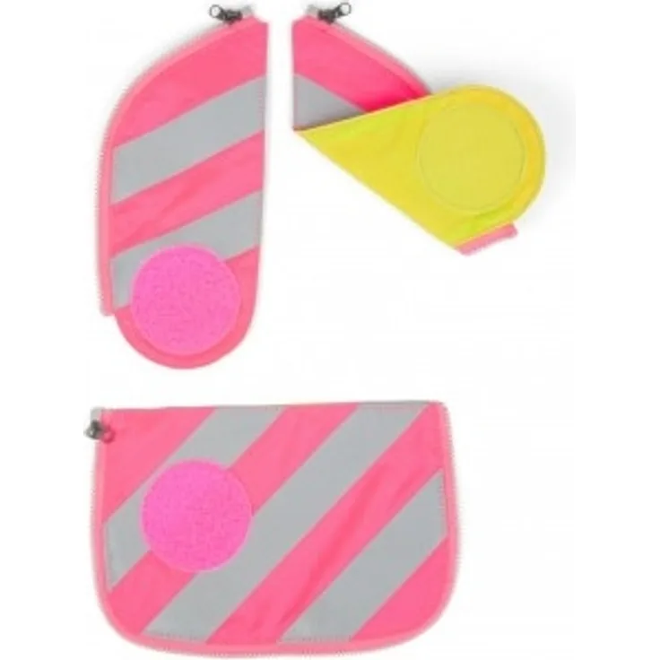 ergobag pack, cubo & cubo Light Zip-Set mit Reflektorstreifen pink