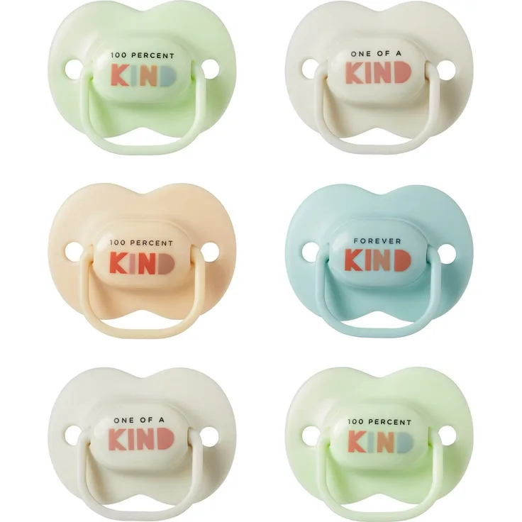 Tommee Tippee Anytime Schnuller, Symmetrische Kiefergerechte Form, BPA-freies Silikon, 0-6M, 6er-Set, mehrfarbig