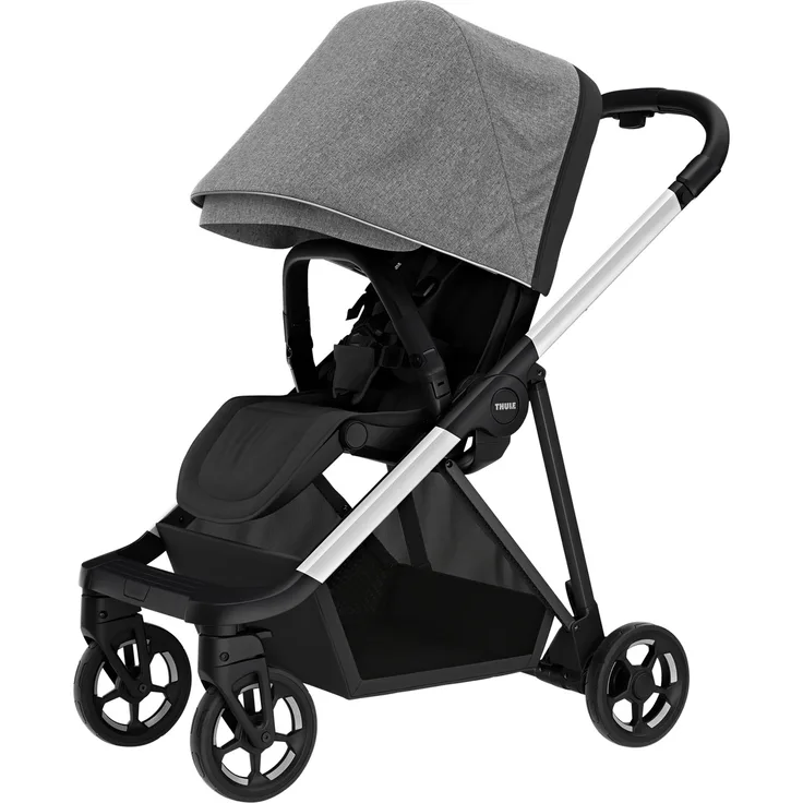 Thule Shine Kinderwagen Aluminium / Grey Melange Grau