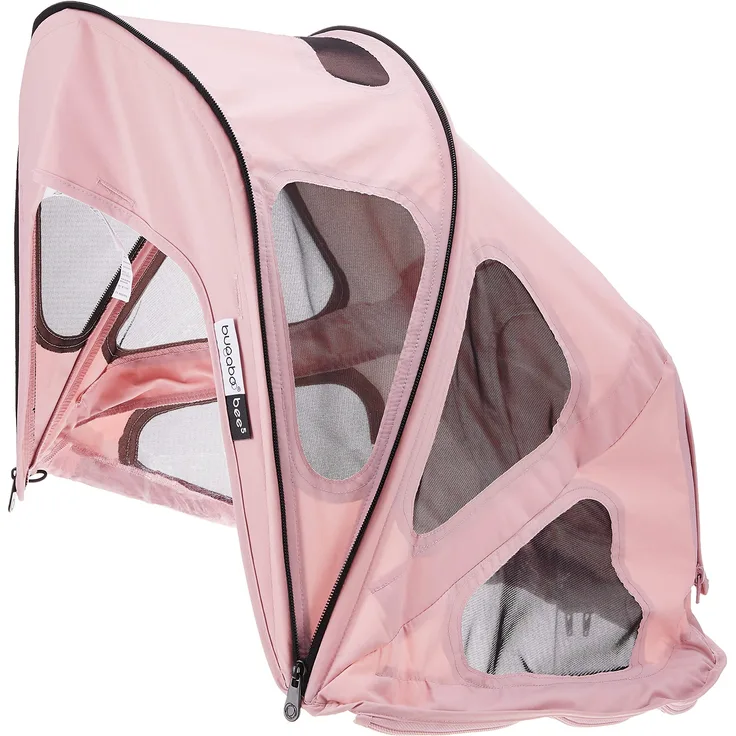 Bugaboo verstellbares Sonnendach mit Lüftungsfenstern und Guckfenster, mit Lichtschutzfaktor 50+ für die Bugaboo Bee Kinderwagen Modelle, Soft Pink