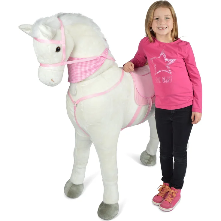 Pink Papaya Giant XXL Kinder Spielpferd zum Reiten Luna 125 cm | Plüschpferd | Fast lebensgroßes Pferd zum Reiten für Kinder | Stehpferd bis 100kg belastbar mit Sounds – Bild 1