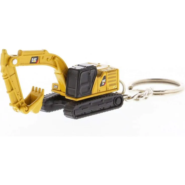 Diecast Masters 85981 - Caterpillar Kettenbagger 320 als Schlüsselanhänger, detailgetreues Metall CAT Baufahrzeug, ca. 3,5 x 2 x 2 cm, ab 8 Jahren geeignet, ideal als Geschenk