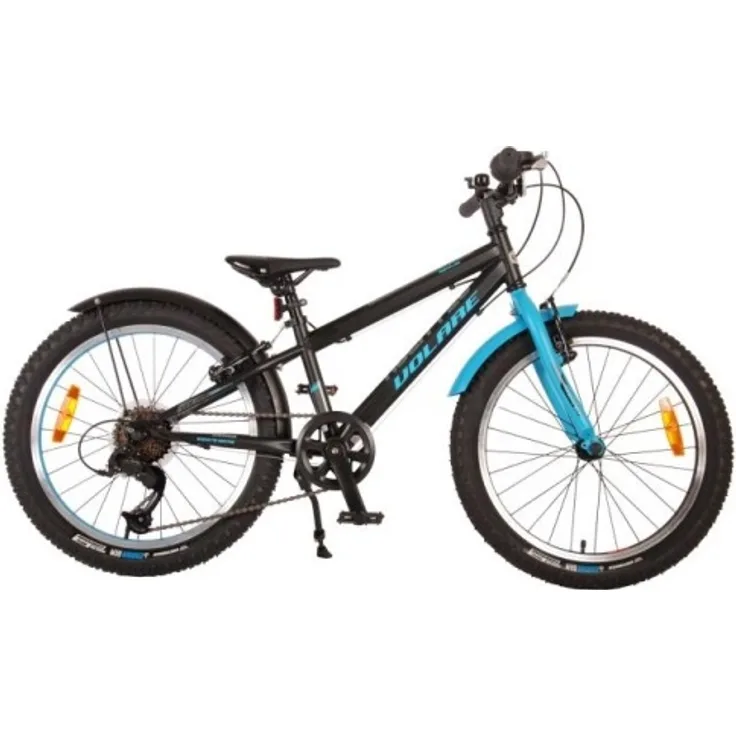 Volare Rocky Kinderfahrrad - 20 Zoll - Schwarz Blau - 95% fertig - 6 speed - Prime Collection