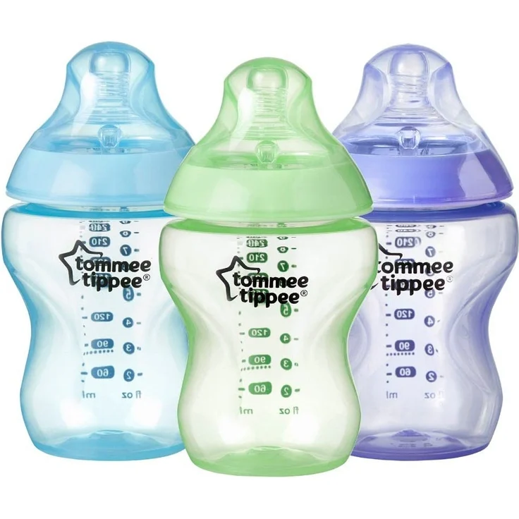 Tommee Tippee Closer to Nature, Colour my World - Hawaii, 260ml Fläschchen, 3er Pack, Mehrfarbig