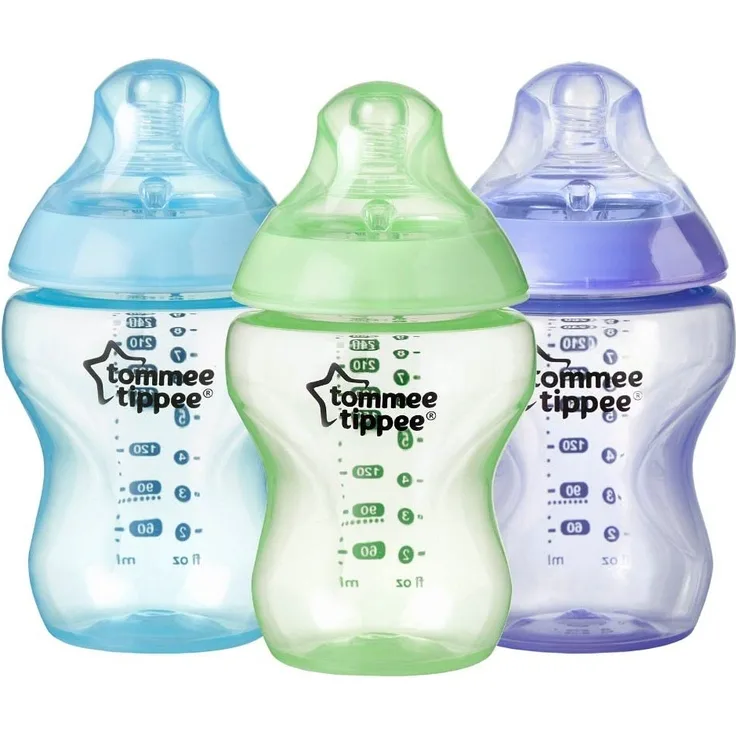 Tommee Tippee Closer to Nature, Colour my World - Hawaii, 260ml Fläschchen, 3er Pack, Mehrfarbig