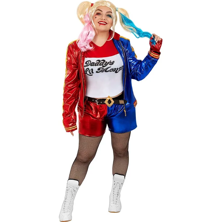 Funidelia | Harley Quinn Kostüm - Suicide Squad 100% OFFIZIELLE für Damen Größe XL ▶ Superhelden, DC Comics, Suicide Squad, Bösewicht - Farben: Blau, Zubehör für Kostüm