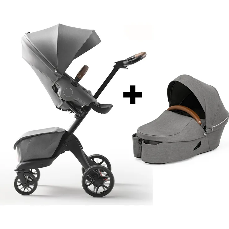 Stokke 'Xplory X' Kombikinderwagen 2in1 Modern Grey inkl. Sitz und Babywanne