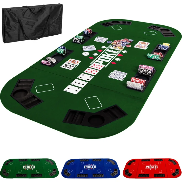 GAMES PLANET® Pokerauflage 160x80cm, blau – Bild 2